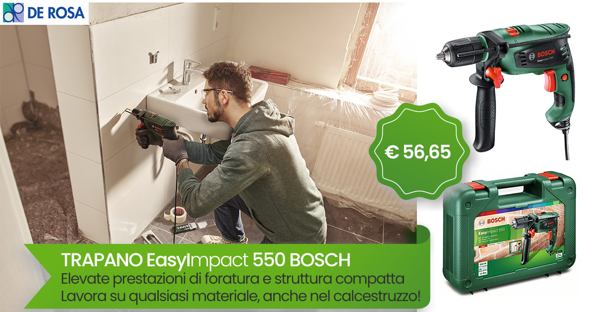Trapano A Percussione Bosch EasyImpact 600 + Set Fissaggio 173 Pezzi | 600W | Ideale Per Casa E Giardino - Foto 7