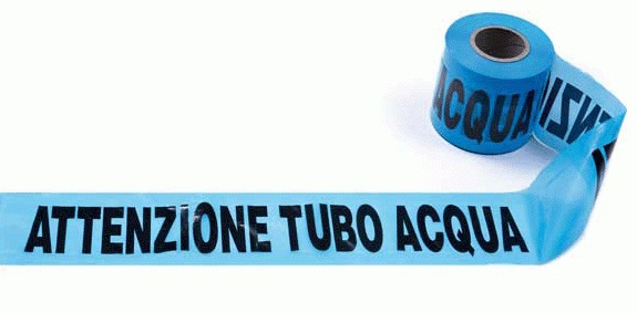 NASTRO SEGNALETICO TUBO ACQUA CM.10X200 MT   CD.MK ATA