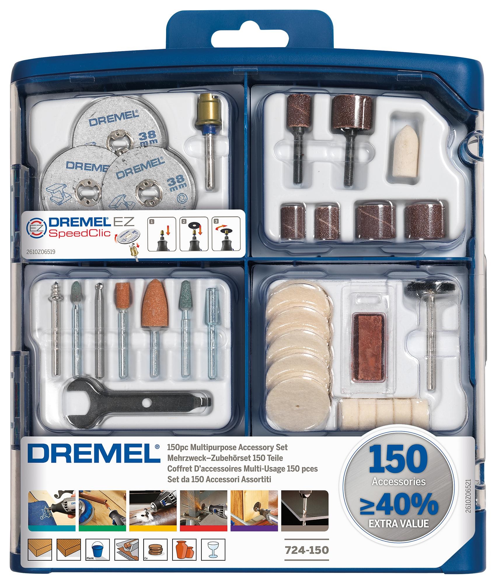 Dremel 724 set modulare legno 150 accessori 2615s724ja - De Rosa Srl