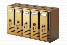 CASSETTA POSTALE CUBO 5 COL.BRONZO