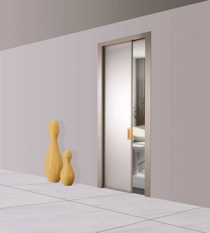 SCRIGNO MAESTRO/PLAT.  60X210/105 INTONACO   COMPLETO DI KIT ROTELLE