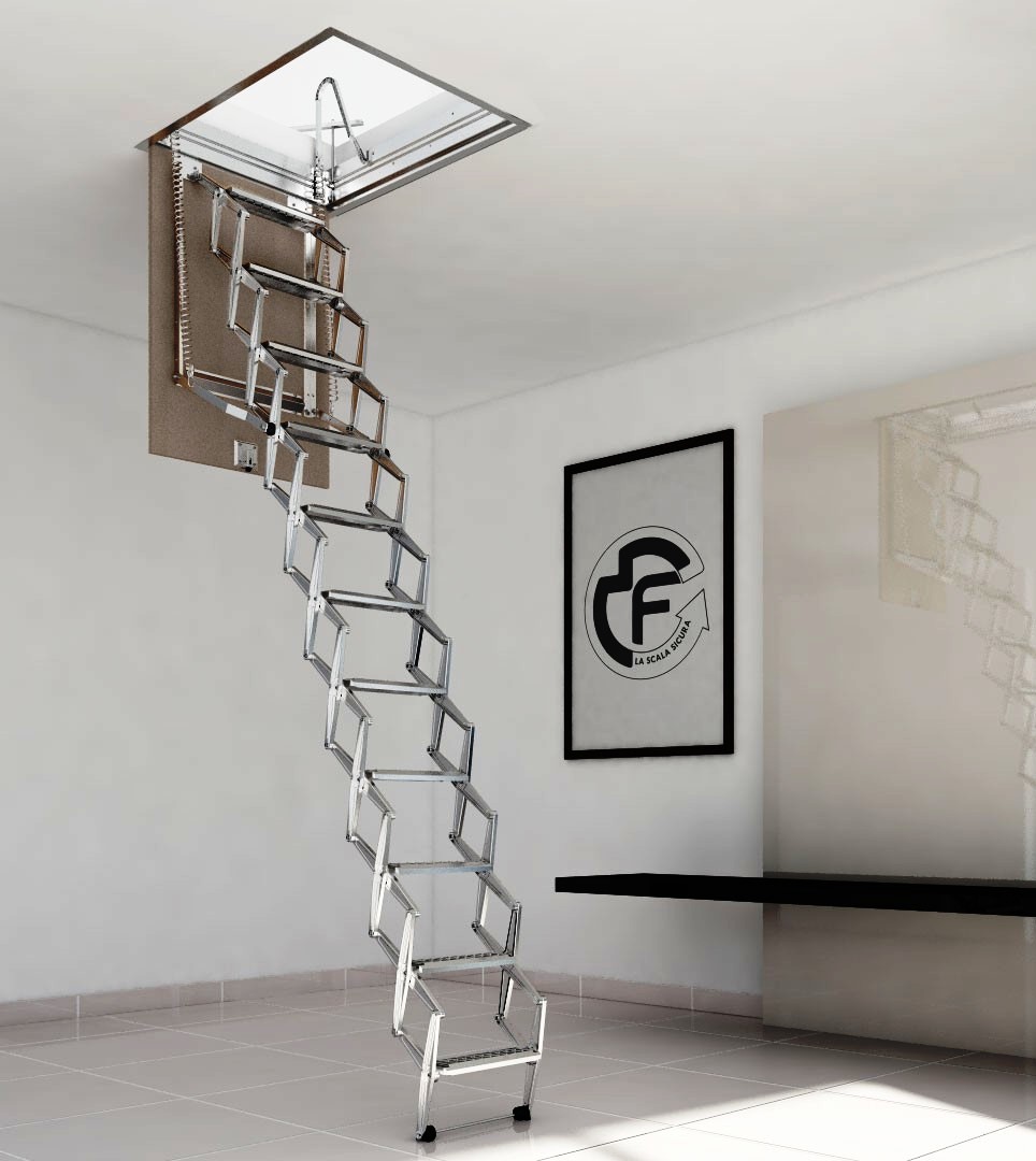SCALA RETRATTILE*SOFFITTO* 80X70 H.3+CORRIMAN