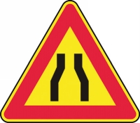 CARTELLO FERRO STRETTOIA SIMMETRICA ART.384