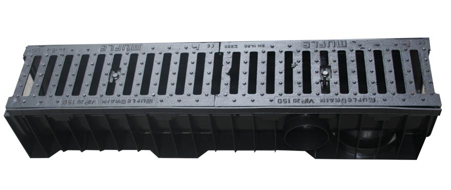 CANALE PEHD XTRALINE-C150 CON GRIGLIA GS C250FESSURA 20 872085  COMPLETA DI FISSAGGIO