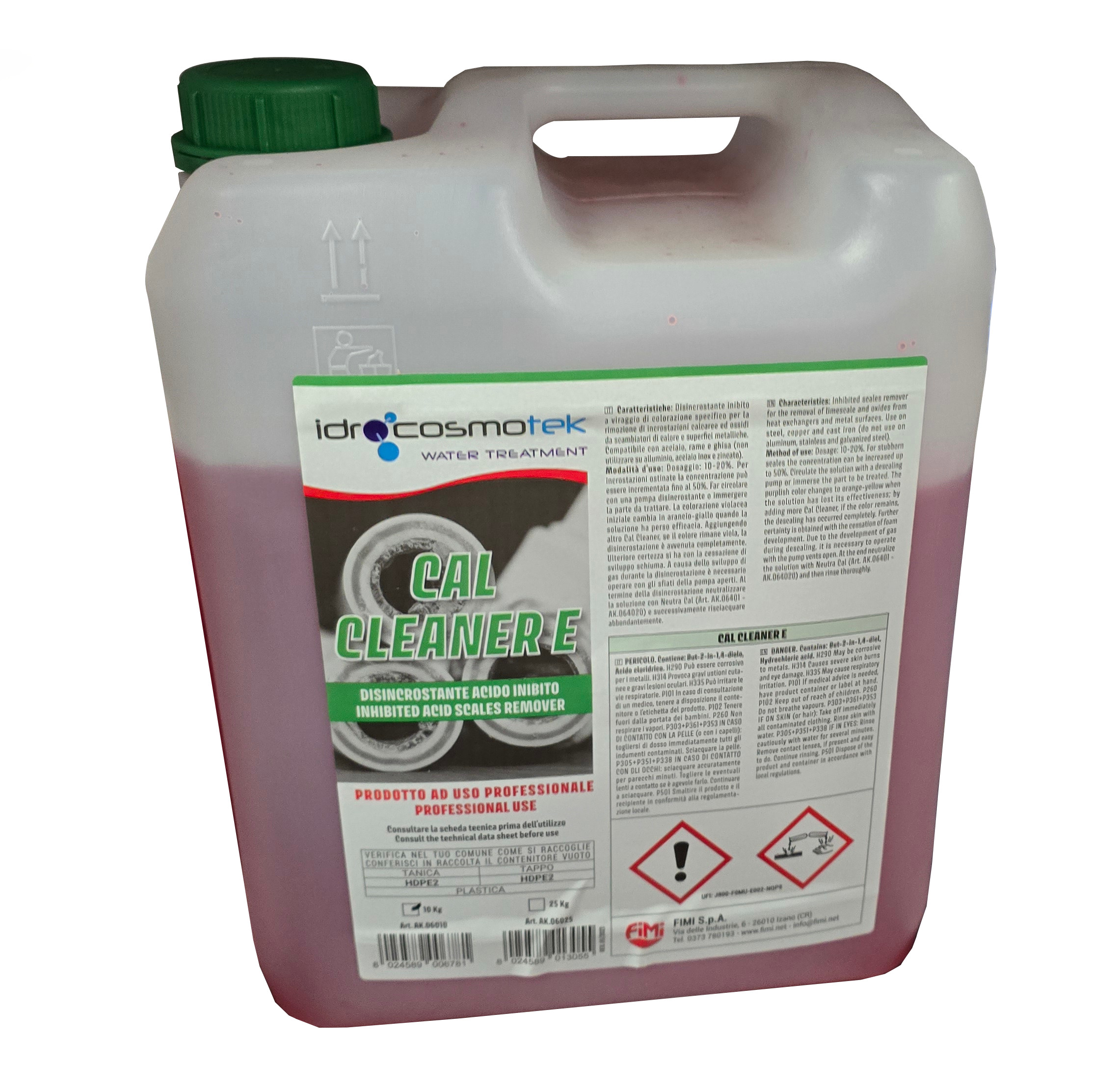 ACIDO DISINCROSTANTE INIBITO 10 LT.X CALDAIE IDROCOSMOTEK *CAL CLEANER E* FIMI AK.06010