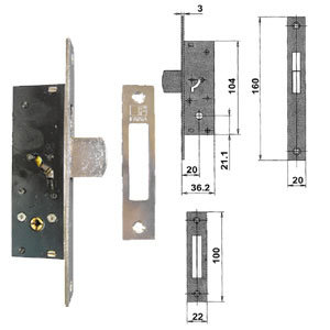 SERRATURA FIAM 303K BASCULA F.20 CH.SPILLO