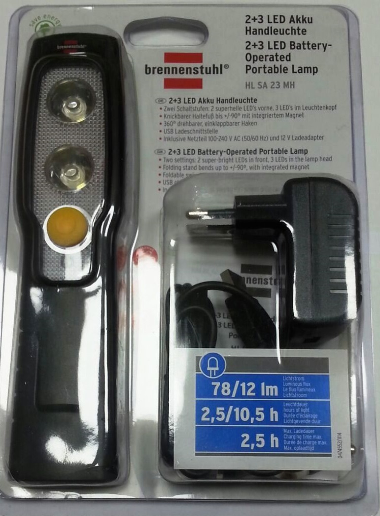LAMPADA MANUALE HL201A RICARICABILE 270 LUM  1175430020