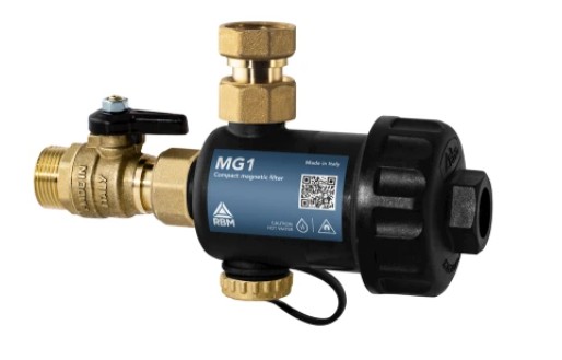 FILTRO DEFANGATORE MAGNETICO 3/4 *MG1* RBM   COMPATTO PL NERO C/VALVOLA+BOCCHETTONE GIREV.
