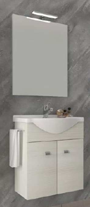 MOBILE ZAFFIRO DA 55 COMPLETO ROVERE BIANCO