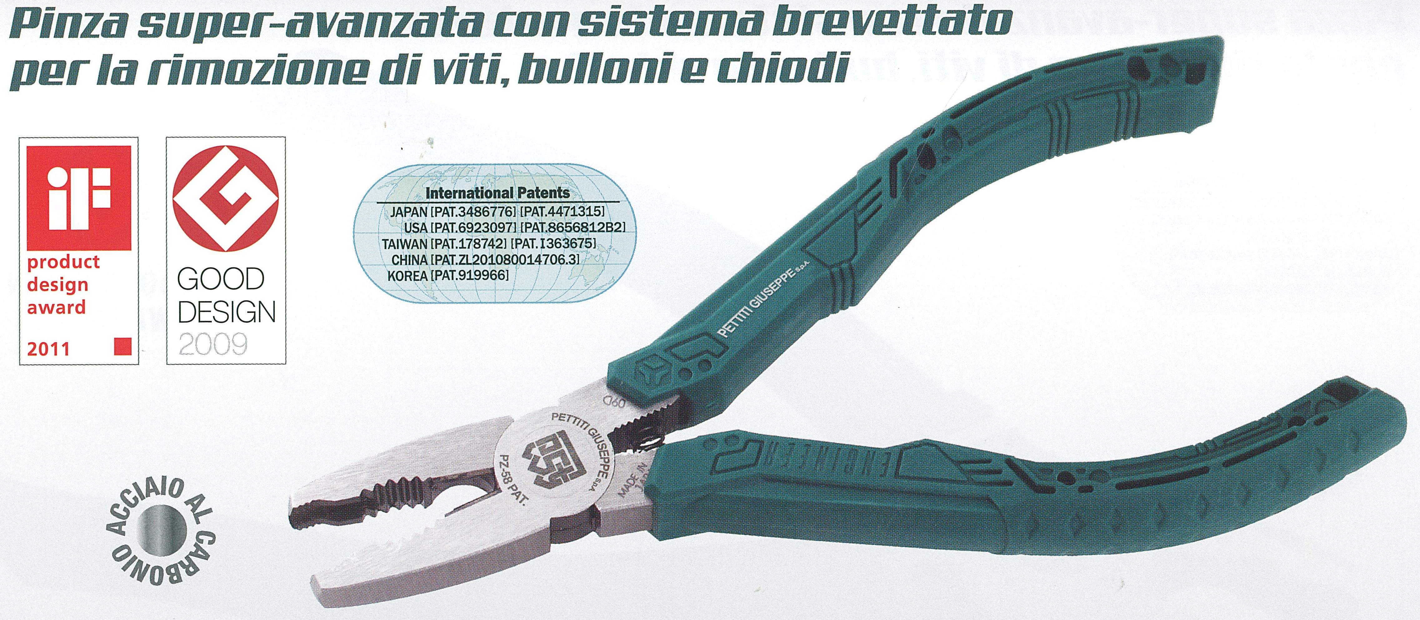 PINZA UNIVERSALE RIMUOVI VITI 160MM PETTITI