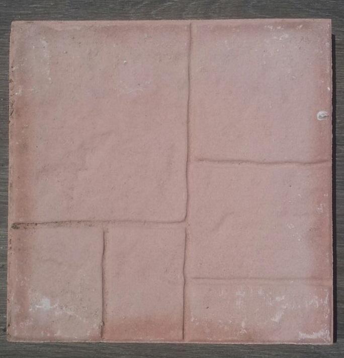 PAVIMENTO 25X25 SELCIATO QUADROTTO ROSSO     IN CEMENTO SPESSORE 2 CM.