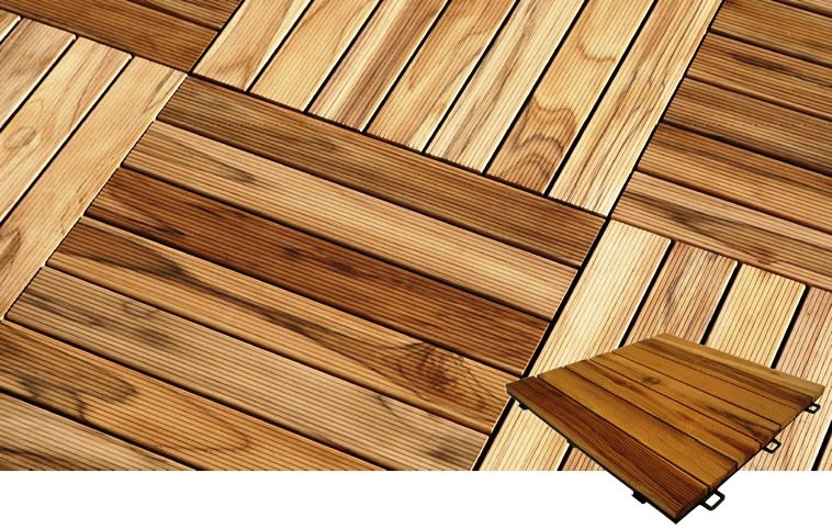 PIASTRA LEGNO 55,1X55,1X2,6 LISTOPLATE TEAK  BASE PVC CM.1,1+LISTELLO CM.1,5 X ESTERNI