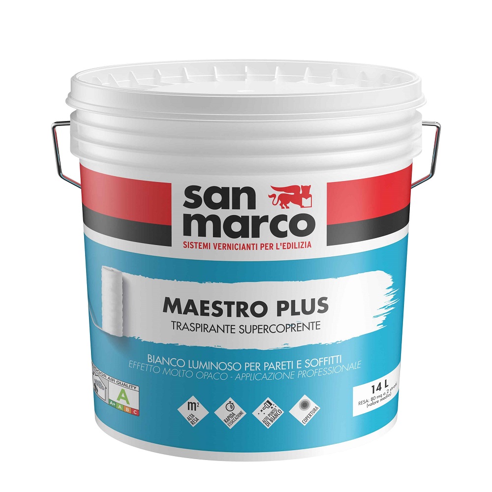 IDROPITTURA MAESTRO PLUS BIANCO LT. 4 TRASPIRSUPERCOPRENTE