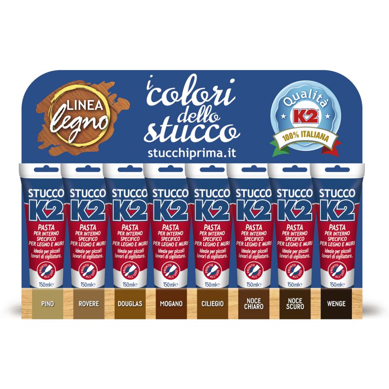 STUCCO PASTA K2 PER LEGNO VARI COLORI