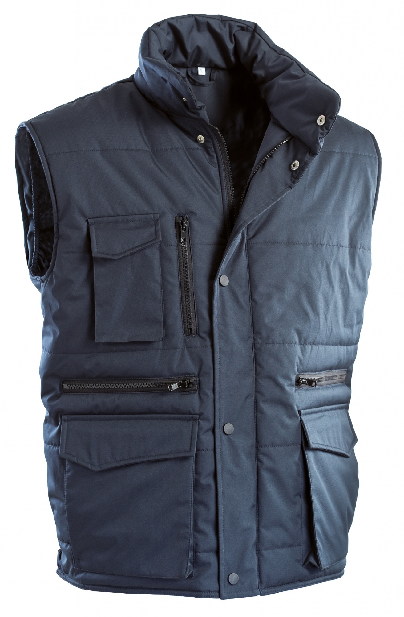 GILET TYRE BLU MULTITASCHE 100% POLIESTERE