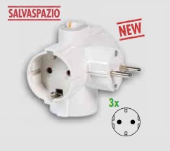 ADATTATORE CIVILE 82260 INGR.SCHUKO CON 3 USCSCHUKO E INTERRUTTORE