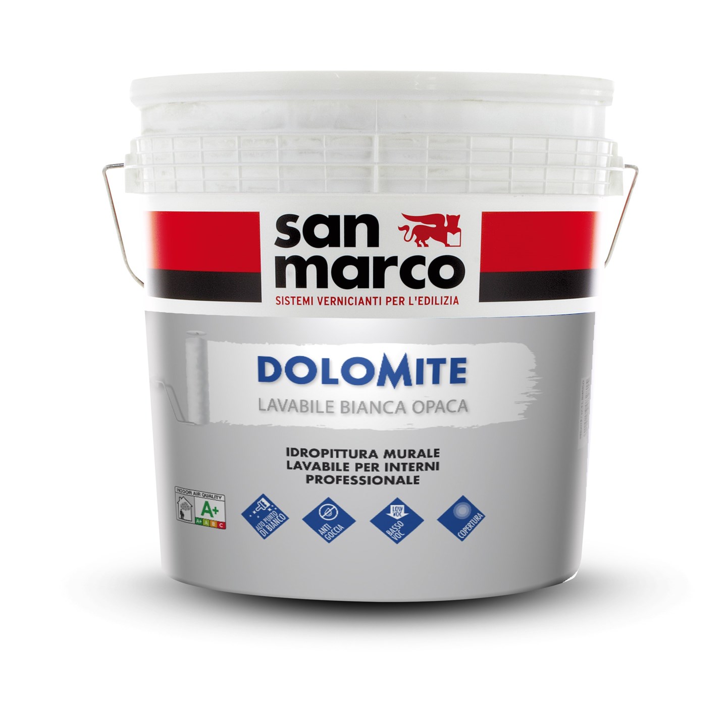 IDROPITTURA DOLOMITE BIANCO LT.4 LAVABILE    OPACO COPRENTE