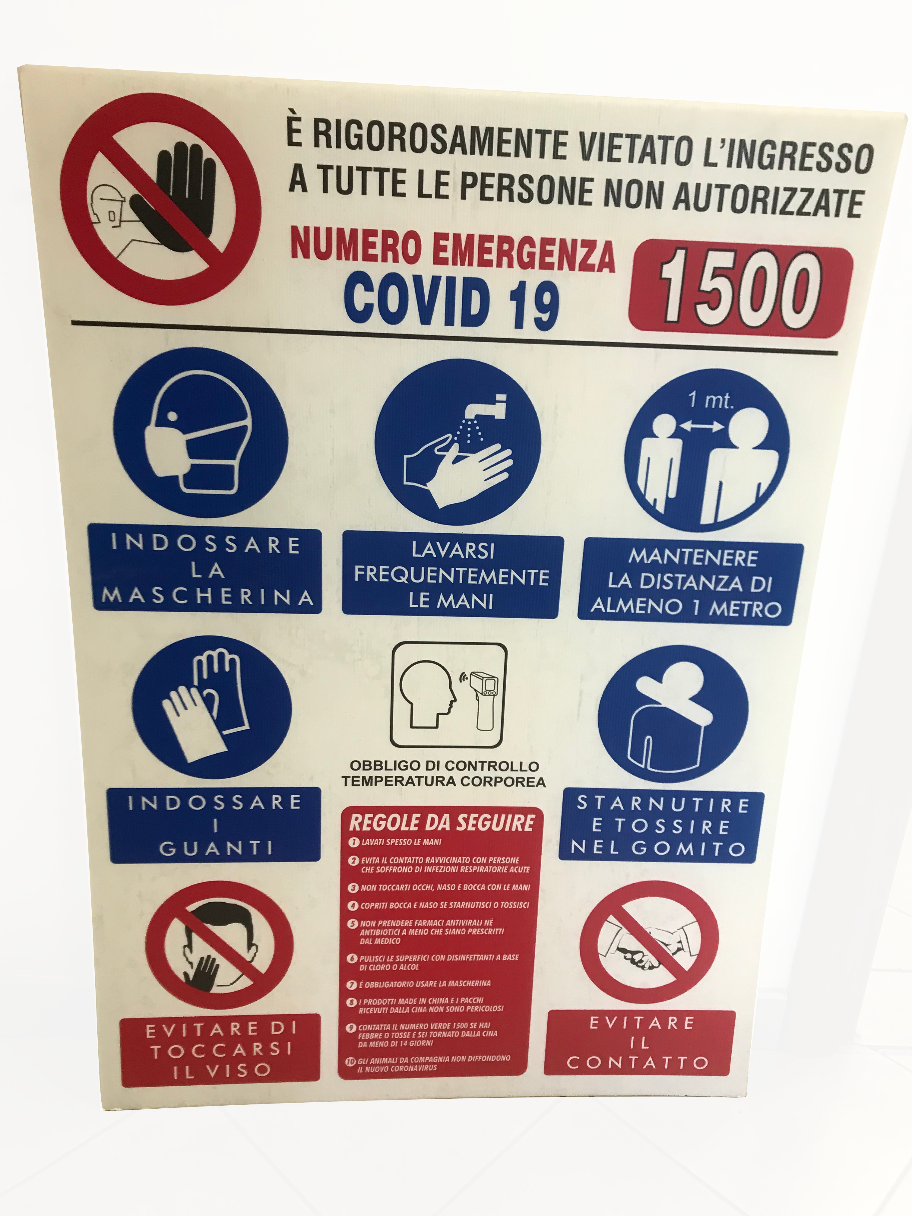 CARTELLO POLIONDA **COVID** 40X60