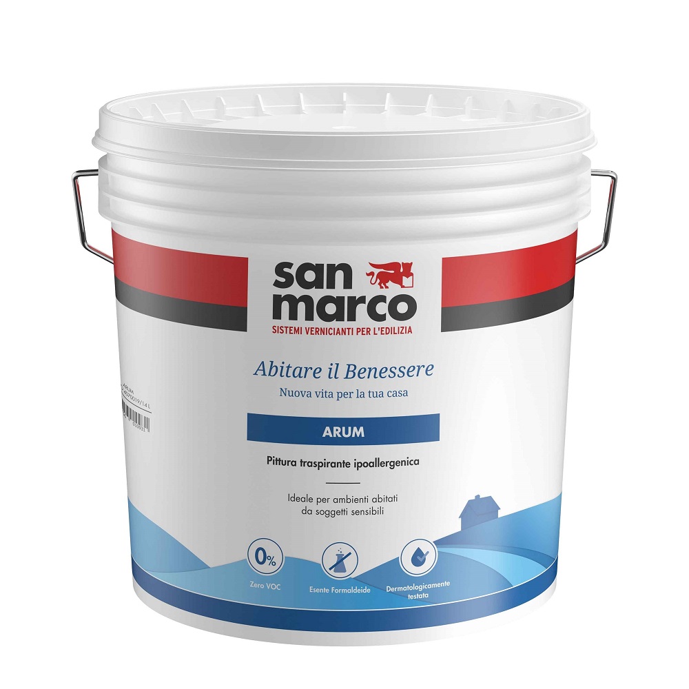 IDROPITTURA ARUM BIANCO LT. 5 TRASPIRANTE    IPOALLERGENICA A ZERO VOC