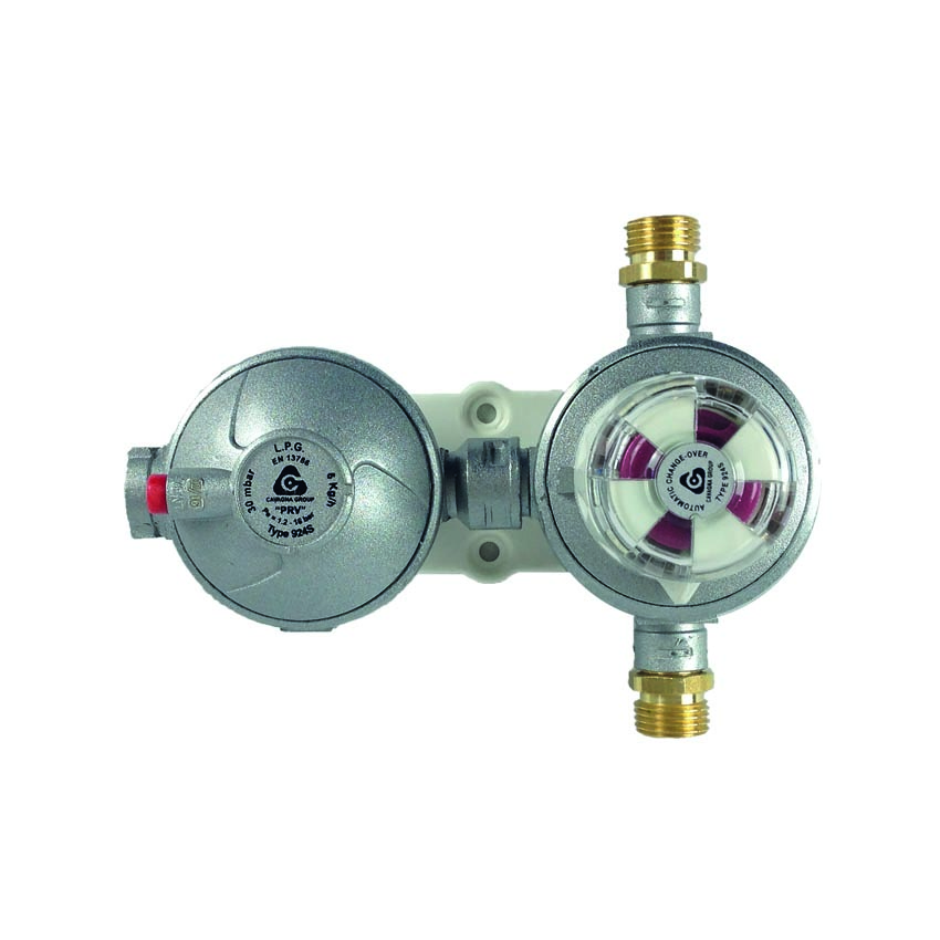 CENTRALINA GAS DOPPIO STADIO 5 KG.TYPE 758C  CON INDICATORE INVERSIONE AUTOMATICA ATT.3/8