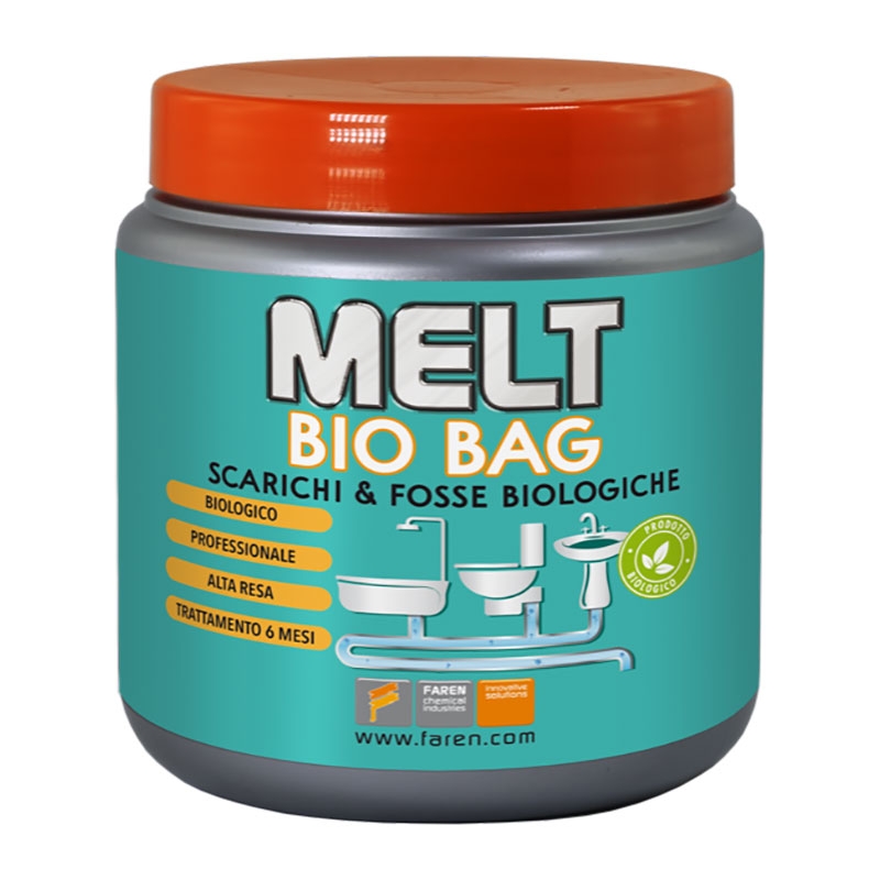 SGORGANTE *MELT BIO BAG* A POLVERE 6PZ DA50GRPER TRATTAMENTO TUBAZ.DI SCARC.E FOSSE BIOLG