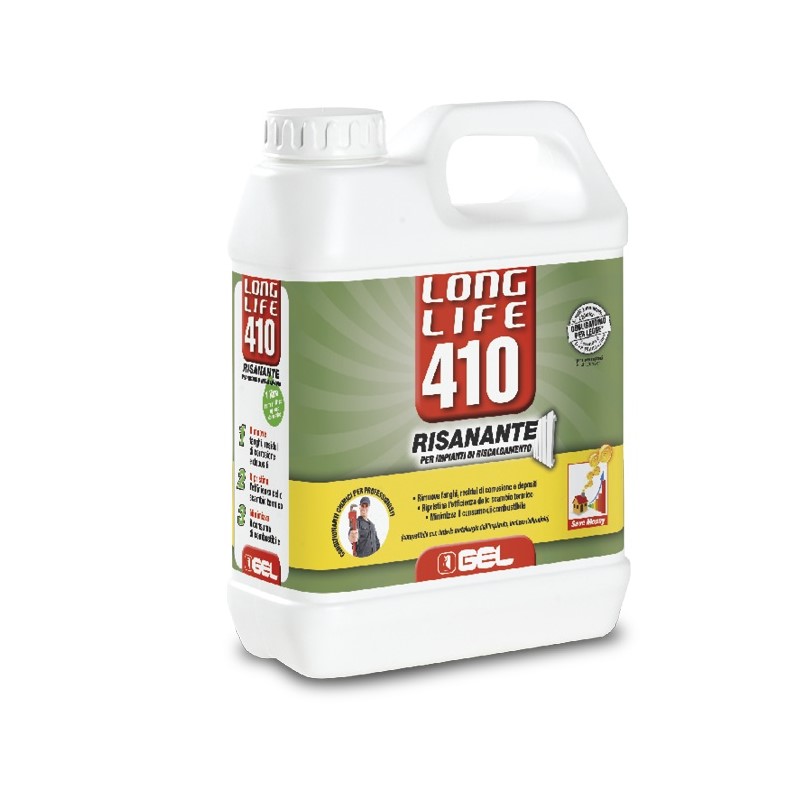 DETERGENTE GEL LONG LIFE 410 LT.1 LAVAGGIO   RISANANTE PER IMPIANTI DI RISCALDAMENTO