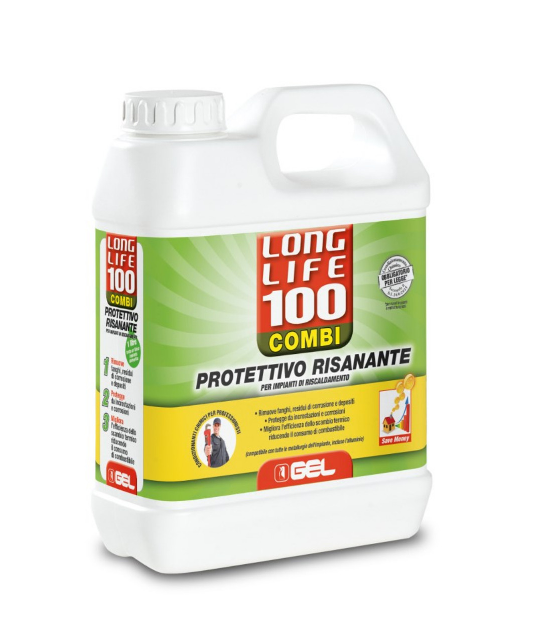 DETERGENTE GEL LONG LIFE SCARICO ZERO LT.1   PRODOTTO 2 IN 1 X PULIZIA E PROTEZ.IMPIANTI