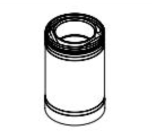 TUBO INOX 130/200 MT.0,50 PER CAMINO A GAS   MONOPARETE COD.MT.US50I-13/20