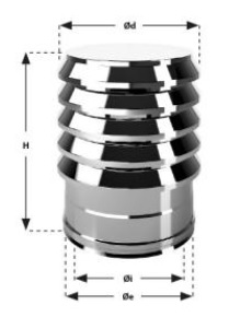 FUMAIOLO AD ANELLI PIANI INOX 80/130 AISI316LANTIPIOGGIA