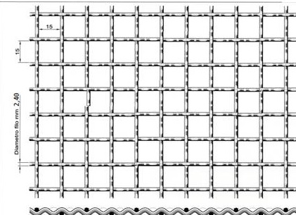 RETE FABBRI ONDULATO MT2X1 15X15*ZINC*F.2,5MM