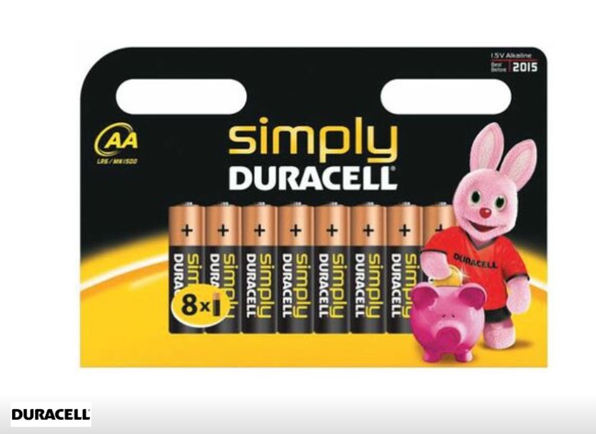 PILA DURACELL STILO SIMPLY MN1500 PZ.8 AA    ALKALINE