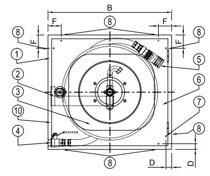 CASSETTA ANTINC.A NASPO AIRONE EVO A PARETE  CON LASTRA E TUBO BIANCO MT25 CE01A225 CE01