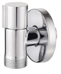 RUBINETTO LAVATRICE SQUADRO *EGO* D'ARREDO   SALVASPAZIO OTTONE CROMO 1/2