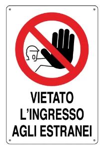 CARTELLO ALLUMINIO 30X20 VIET.INGR.ESTRANEI  01103870