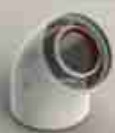 CURVA CALDAIA COASS 45°D.60/100 MF T/FORZATO COD.610-45MHP1