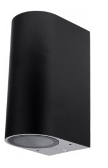 LAMPADA DA PARETE NERA IN ALLUMINIO          CON 2 PORTALAMPQADA GU10 OPT7437