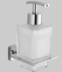 DOSATORE SAPONE LIQUIDO CROMO *SERIE GIULIA* IN VETRO C/VITI FISSAGGIO A MURO COD.2401402