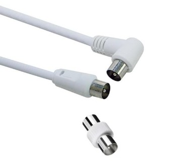 PROLUNGA TV MT.1,5 MM.9,5 CON 1 SPINA+1 PRESAAD ANGOLO COLORE BIANCO CON ADATT.FR83207