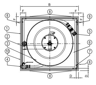 CASSETTA ANTINC.A NASPO DN25 *SESIA* A PARETECON BRACCIO ORIENTABILE MANUALE TUBO BIANCO