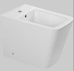 BIDET ECO BIANCO *FILO MURO Q7 DA 56* F067   *FORMA QUADRATA* MONOFORO COD.2730202