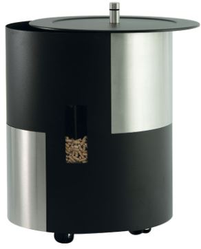 PORTAPELLETS NERO/INOX SAT.D.39 H.53 50.153G
