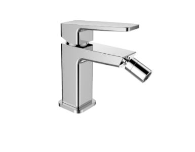 MONOCOMANDO BIDET *DARK* CROMO COMPLETO DI   PILETTA CLIK-CLAK IN PVC (FLEX 50CM DA 3/8)