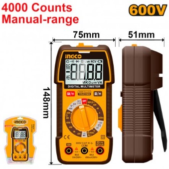 MULTIMETRO DIGITALE INGCO TASCABILE 600V     DM36002