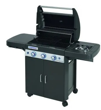 BARBECUE *3 SERIES LS D* 2 RIPIANI+FORNELLO  COTTURA 3 BRUCIATORI IN ACCIAIO SUPERFICIE