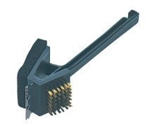 SPAZZOLA PULIZIA (3 IN 1)X BARBECUE CAMPINGAZRESISTENTI SETOLE IN OTTONE SPUGNETTA ABRASIV