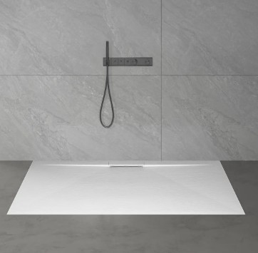 PIATTO DOCCIA  70X90 *CERVINO* H3 MARMORESINABIANCO CON PILETTA DA 90 E COPRIPILETTA