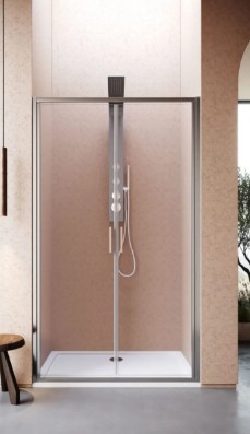 CABINA DOCCIA DA 100*TAVOLARA* DUE BATT.CROMOCON CRISTALLO TRASPARENTE 6MM ALTEZZA 1,95CM