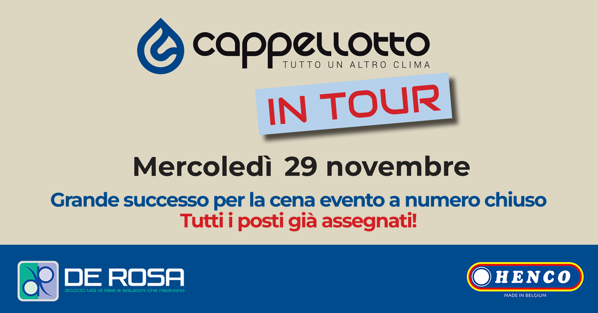 Cena evento Cappellotto in Tour: SOLD OUT!