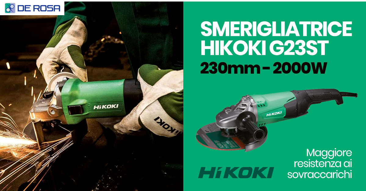 Smerigliatrice Hikoki 230 mm 2000 W G23ST: potente e affidabile per i tuoi lavori