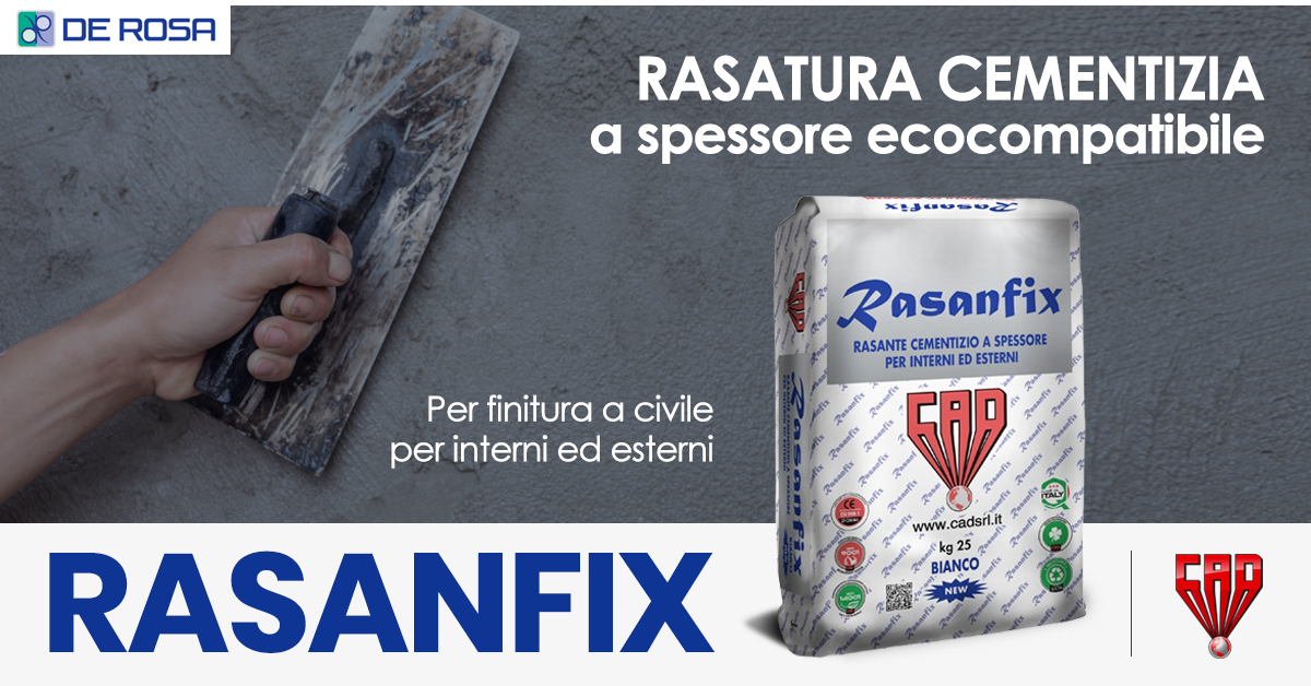 Rasanfix Bianco CAD: rasante cementizio per superfici uniformi e resistenti